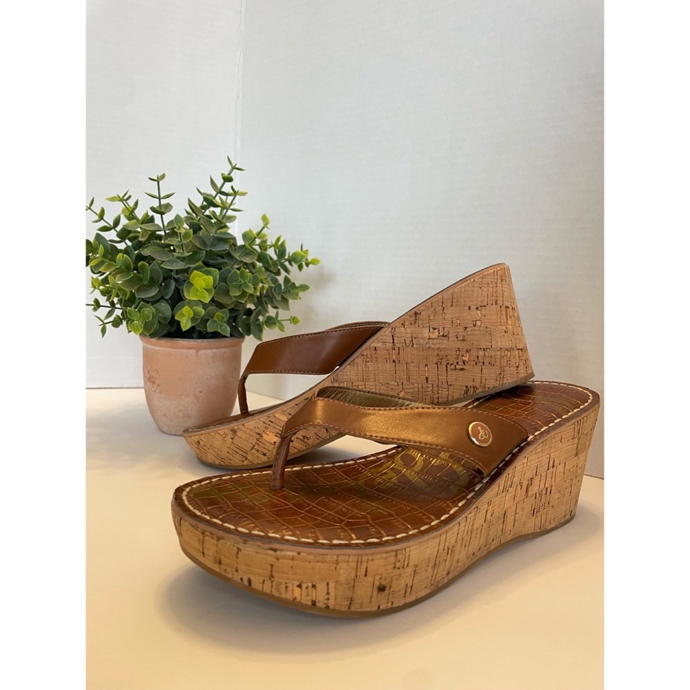 Sam Edelman Romy Wedge Platform Thong Sandal Sz 7.5